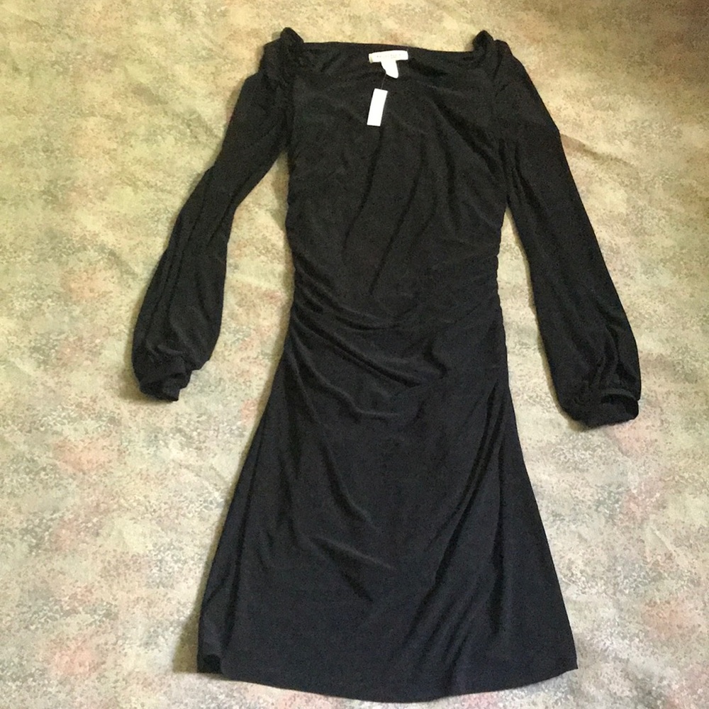 White House Black market black long sleeves dress size S NWT